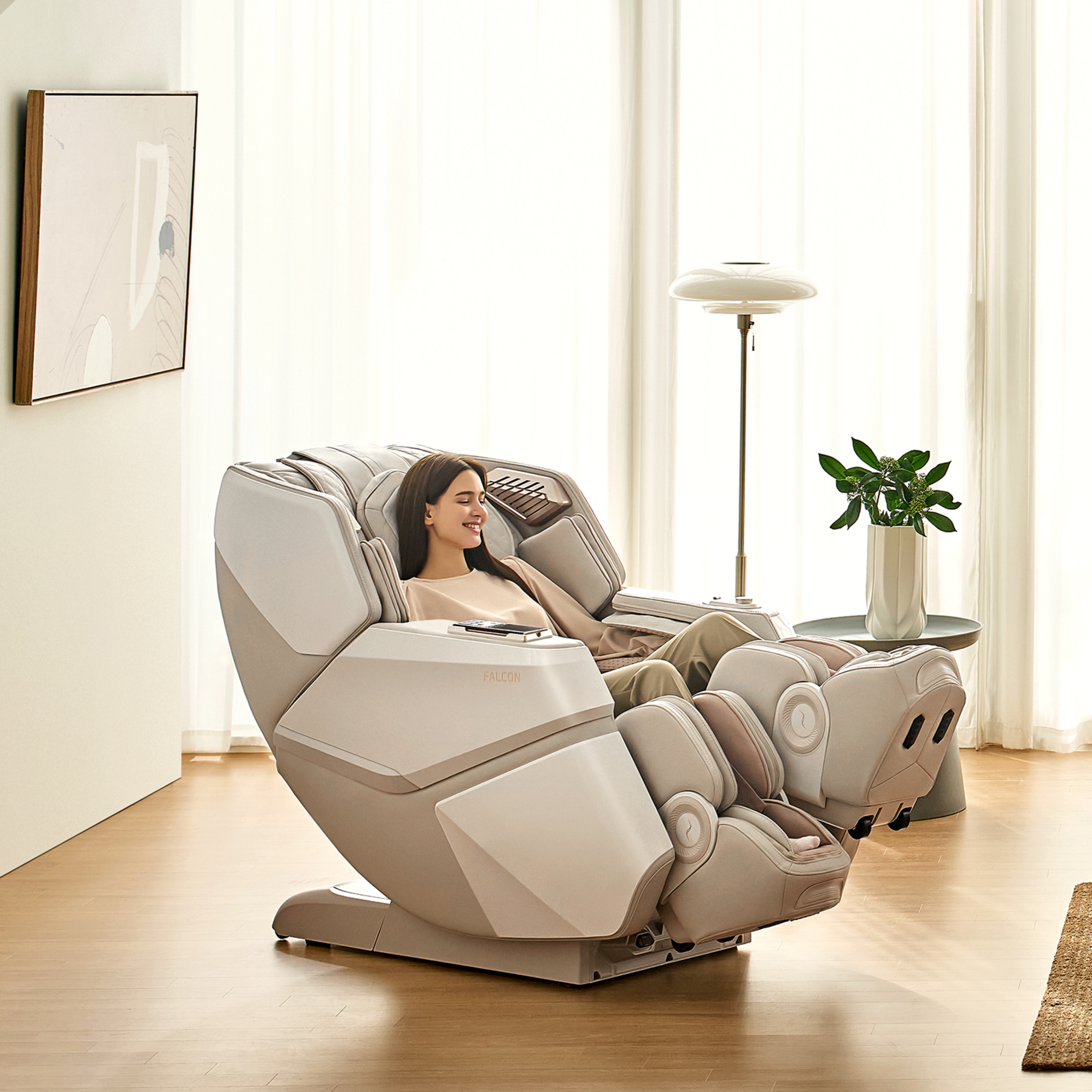 FALCON massage chairs offer deep tissue therapy, ergonomic design, and heat therapy for full-body relaxation and muscle recovery. Perfect for home use. 27 Programs, XD Massage, ROVO Technology, Zero Gravity. Personalized massage profiles with a therapeutic stretch no other chair can match. Falcon is best-in-class for at-home massage chairs. Intuitive and easy to use. Just up to 30 minutes a day will help you relieve stress, relax, and feel better. Healthier body – healthier mind.