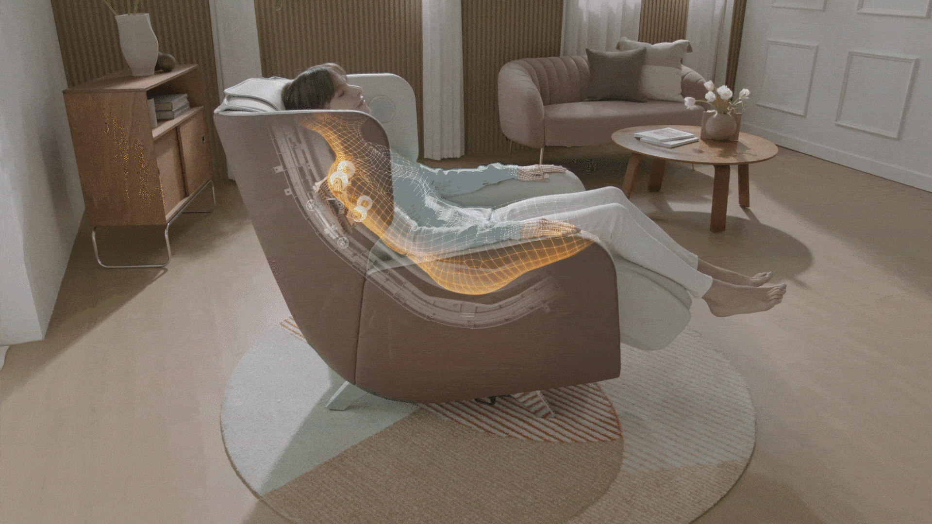 A New Massage Every Day S & L Track
Massages the curves from neck to waist and then seamlessly transitions into
the L-Track, combining with the S-Track for a smooth massage of the waist, hip
FAMILIE delivers a neck to buttocks massage experience never seen before on a classic recliner Familie massage chairs offer deep tissue therapy, ergonomic design, and heat therapy for full-body relaxation and muscle recovery. Perfect for home use, these therapeutic chairs deliver unparalleled stress relief and comfort.